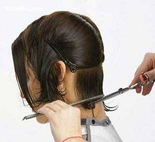 عکس های آموزش تصویری کوتاه کردن موی سر زنانه