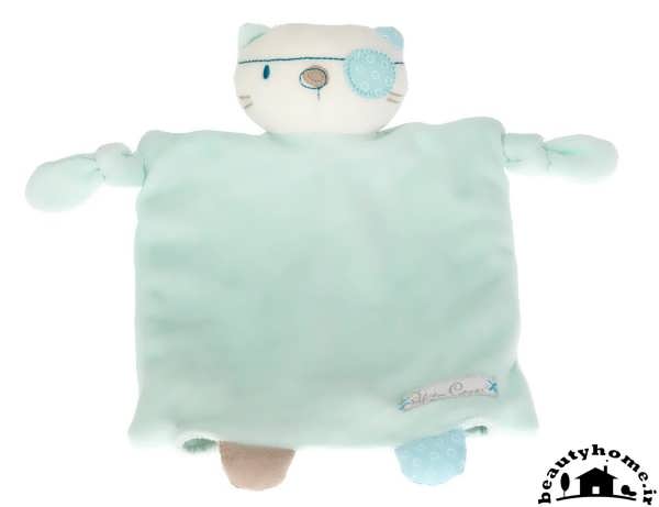 عروسک سیسمونی نوزاد پسر با ست آبی و سفید