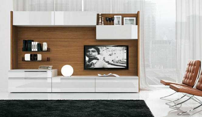 wood and white tv wall mount