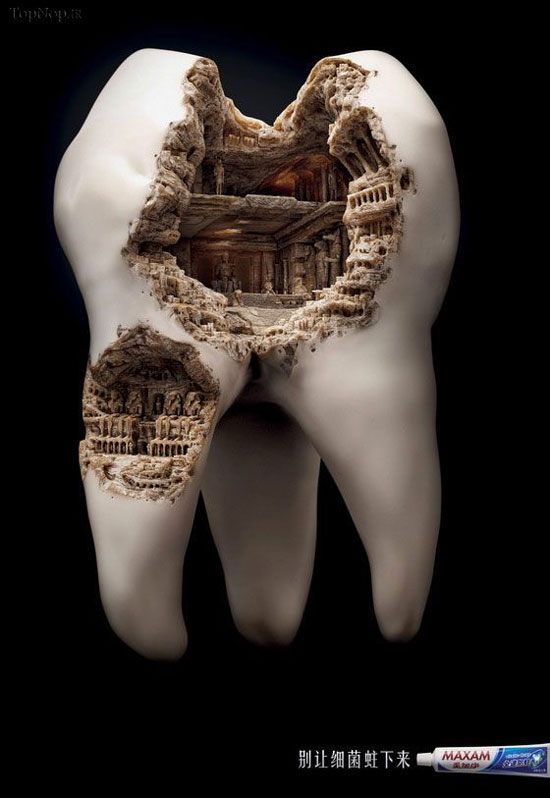 تبلیغات جالب یک خمیر دندان +عکس خمیر دندان,تبلیغات,مسواک,جالب انگیز