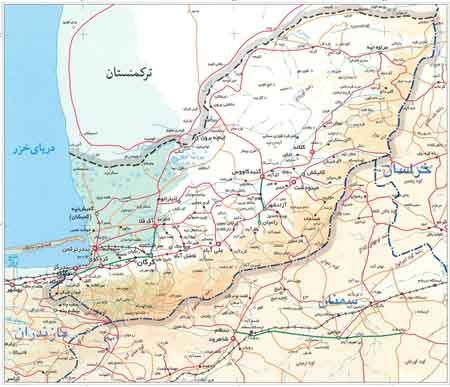 نقشه استان گلستان (ترکمنصحرا)