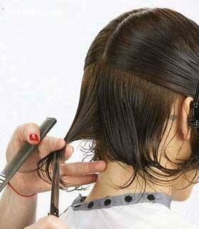 عکس آموزش تصویری کوتاه کردن موی سر زنانه