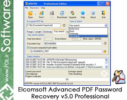 Elcomsoft Advanced PDF Password Recovery 5.0 Professional - بازیابی پسورد پی دی اف