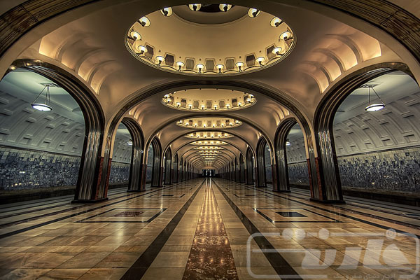 The-most-amazing-metro-stations-Mayakovskaya-Metro-Station,-Moscow,-Russia