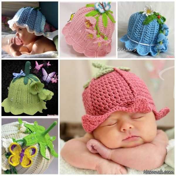 کلاه بافتنی نوزاد دختر
