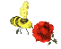 honey bee with flower animation
