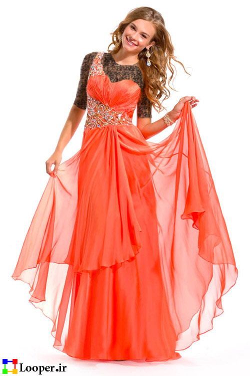 لباس مجلسی نارنجی خوشگل 2013