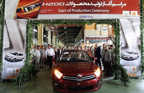(تصاویر) آغاز خط مونتاژ خودروهای چینی در ایران