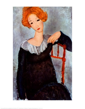 Woman with Red Hair Art Print by Amedeo Modigliani