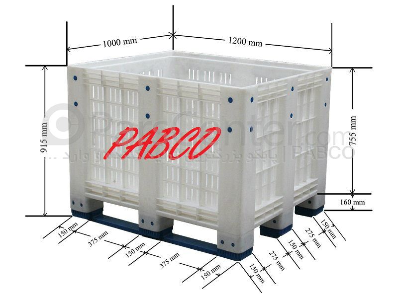 باکس پالت پلاستیکی پابکو باکس پالت پلاستیکی مشبک CIP12103R /100×120×90 cm