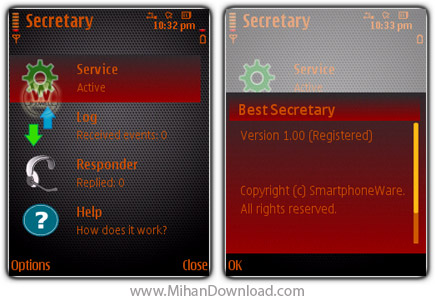 نرم افزار پیغام گیر صوتی برای سری 60 ورژن 3 و 5 Best Secretary v1.00 