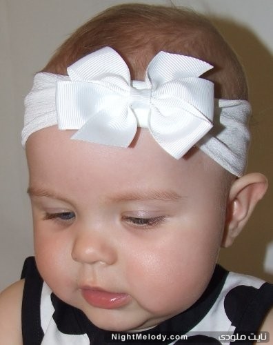 Nylon Baby Bow Headband by babygirlscloth مدل های هدبند کودکان و نوزادی