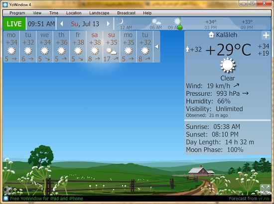 دانلود نرم افزار آنلاین هواشناسی   YoWindow Unlimited Edition 4. Final