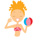 beach girl ball icon