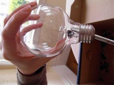 کاردستی ، ساخت گلدان شیشه ای با حباب لامپ