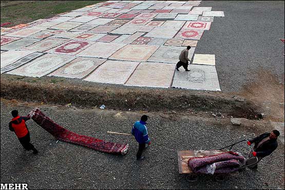 تصاویری از رونق کارگاه‌های قالیشویی: