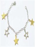 دستبند استیل دخترانه با آویز ستاره طلایی و نقره ای