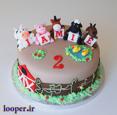 کیک تولد 2 سالگی حیوانات