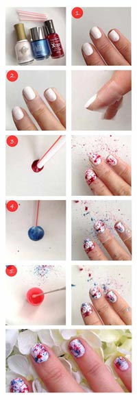 Easy Splatter Paint Nails آموزش طراحی ناخن به همراه مدل های دیزاین ناخن با لاک