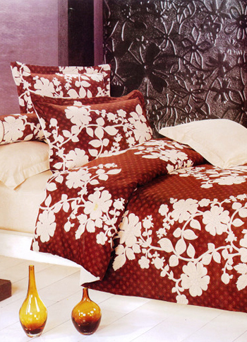 4 pc Beautiful Red Floral Cotton Sateen Bedroom Duvet Cover Beds Linen