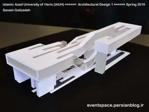 دانشگاه آزاد هریس - طرح معماری 1 - طراحی یک خانه فرهنگ - صنم قلیزاده