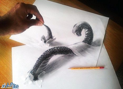  نقاشی سه بعدی با مداد سیاه! +تصاویر