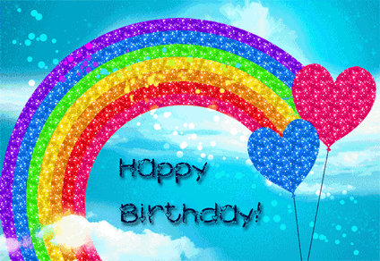 Happy birthday with Rainbow Graphic