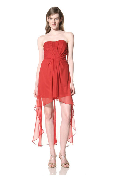 D1366SC- High Low Silk Chiffon Dress