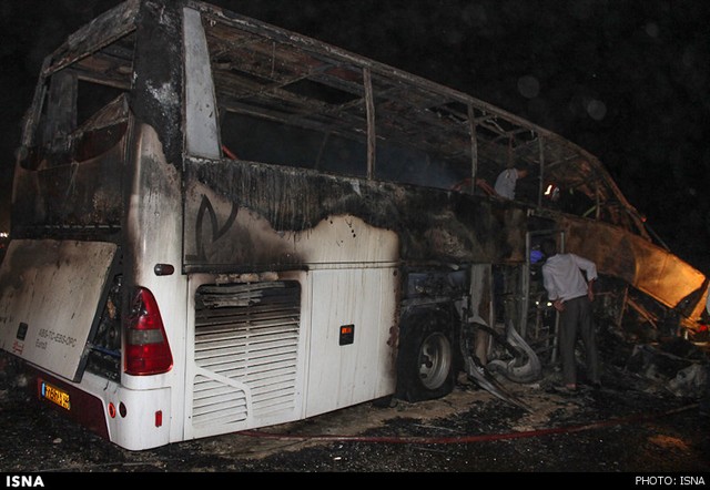 جزئیات و عکس ها و اسامی قربانیان حادثه وحشتناک تصادف 2 اتوبوس(جاده قم- تهران)