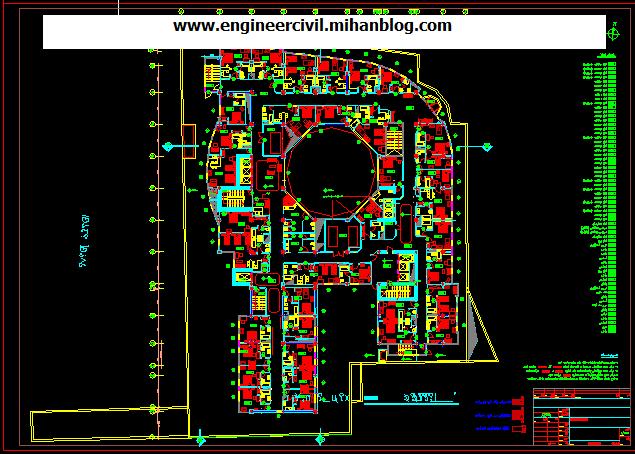 نقشه پلان معماری بسیار زیبای یک هتل همراه با فایل اتوکد AutoCAD