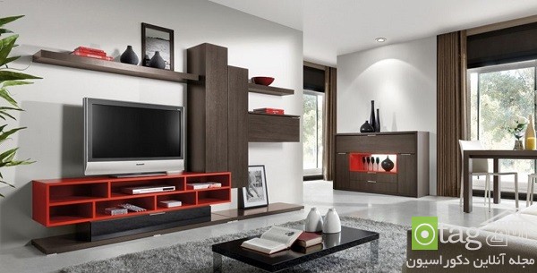 modern minimalist lcd tv stand design ideas 2 عکس میز ال سی دی جدید و زیبا در مدل های دیواری و زمینی