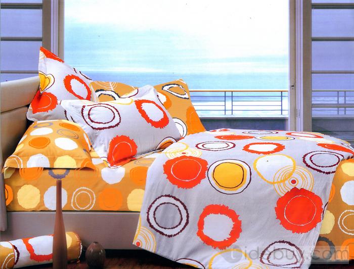 Bubbles In Orange and Red Color Comforter 4 Piece Bedding Sets (Free Shipping)