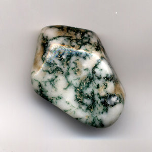Turquoise pebble, one inch (2.5 cm) long. This pebble is greenish and therefore low grade.