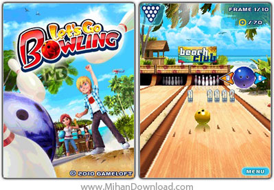 بازی بولینگ جدید و بسیار زیبا برای موبایل با فرمت جاوا Let's Go Bowling Java  