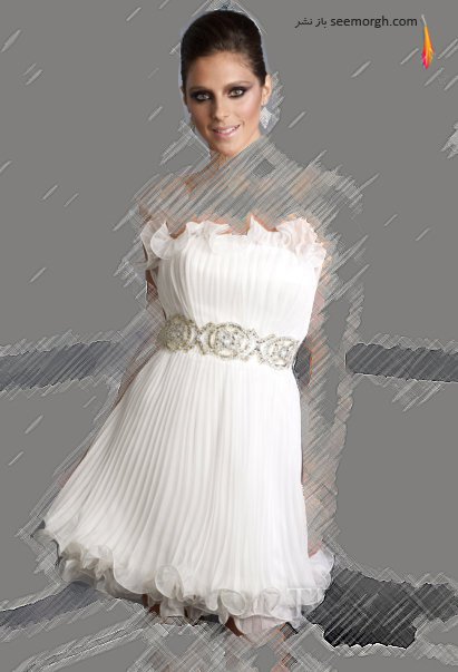 مدل لباس مجلسي سفيد دخترانه