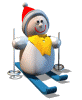 snowman on skis animation