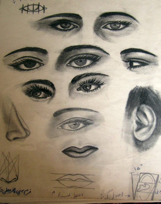 آموزش نقاشی سیاه قلم و چهره