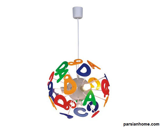 چراغ تزئینی با طرح الفبای رنگی برای اتاق کودک