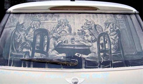 هنرنمایی روی ماشین های کثیف! (عکس)