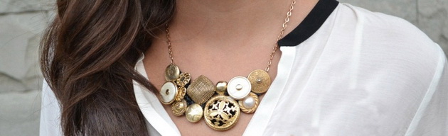 diy-vintage-buttons-necklace--کاردستی