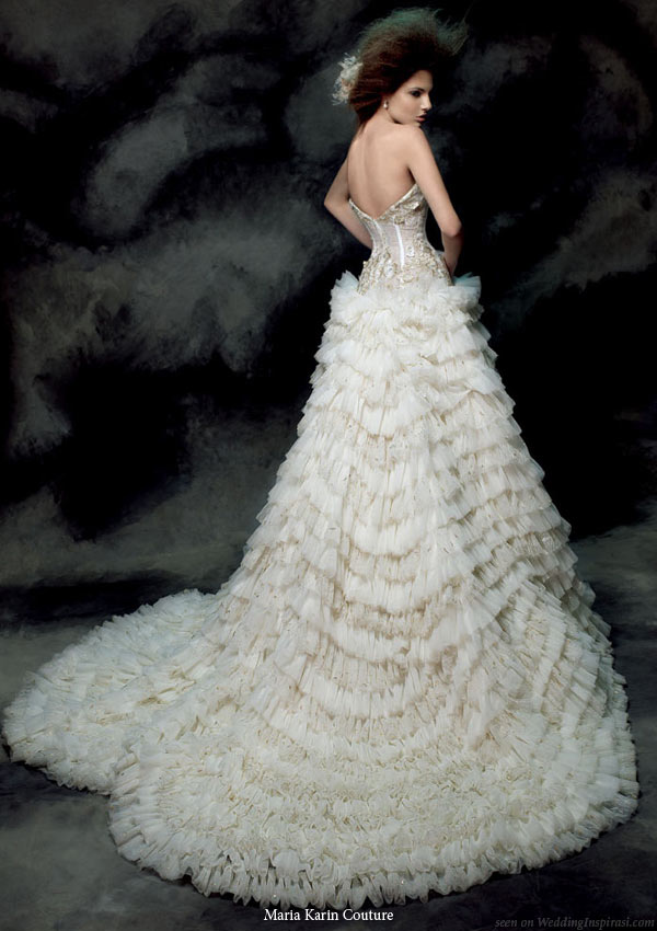 Maria Karin Couture 2011 bridal gown collection - strapless   wedding dress with dramatic ruffle skirt