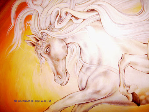 نقاشی اسب مینیاتوری : نقاشی مینیاتوری اسب ها اسبها اسبان نگارگری نگارگر توسط امیر رضا فقیهی نقاش 