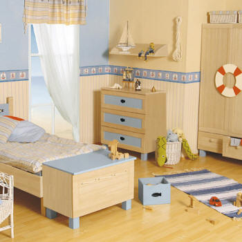 Blue interior bedroom
