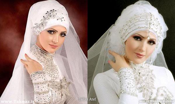 مدل لباس عروس زیبا و پوشیده با حجاب www.taknaz.ir