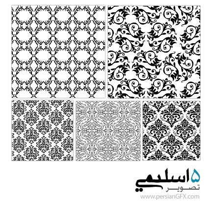 دانلود نمونه تصاویر تزئینی گلدار - Damask Background Pattern 