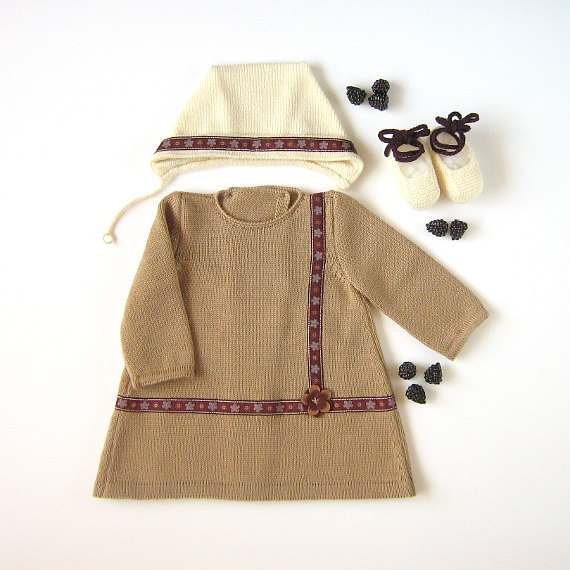 دوست داشتنی لباس بافتنی کودک مجموعه ای با نقوش و تصاویر بر روی پارچه روبان