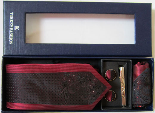 ست کامل کراوات مشکی و قرمز کد k90