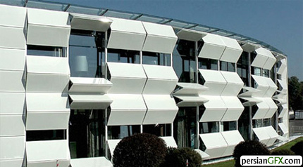 یک ساختمان مدرن با نمای دینامیک زیبا 