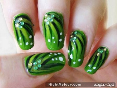 green nail designs Copy جدیدترین مدل های تزیین ناخن۲۰۱۳