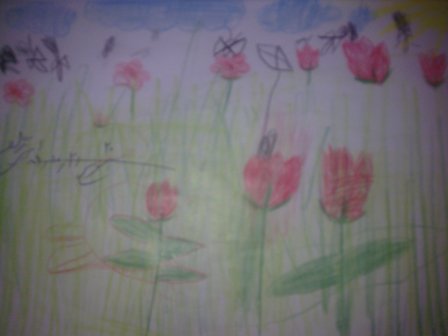 نقاشی دشت گل لاله با نمره 20